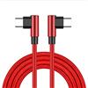 YSJJZRL Cavo intrecciato in nylon da USB C a USB C Gomiti doppi a 90 gradi 60W 3A PD Cavo di ricarica rapida per Samsung Galaxy S20, Pixel, LG Tablet ecc. (2M,Rosso)