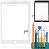 SRJTEK per iPad 9.7 2017 A1822 A1823 Touch Screen Digitizer Vetro di Ricambio per iPad 5/Air 1st Touch Display Panel Parti di Riparazione (Non LCD, Senza Pulsante Home) (Bianco)