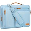 MOSISO 13,3 Pollici Borsa Tracolla Laptop, 13-13,3 Pollici Custodia Computer Compatibile con MacBook Air/Pro 13/Pro 14, HP Dell ASUS,Lato Open Borse Messenger&4 Cerniera Tasche&Handle, Aria Blu