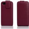 Cadorabo Custodia per Apple iPhone 5 / iPhone 5S / iPhone SE in Lila Bordeaux - Protezione in Stile Flip con Vani di Carte - Case Cover Wallet Book Etui