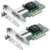 10Gtek 10Gb PCI-E NIC Network Card,Dual SFP+ Port,with 82599ES Controller,PCI Express Ethernet LAN Adapter Support Windows Server/Linux/VMware,Compare to X520-DA2(E10G42BTDA),2-Pack