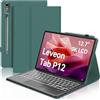 WINCHKING Custodia Tastiera per Lenovo Tab P12 12.7 2023 con Touchpad, Cover con Tastiera Italiano Magnetica Bluetooth per Retroilluminata Lenovo P12 Tablet 12.7 pollici (TB370FU), Verde Scuro