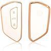OFFCURVE Porta Chiavi Guscio Chiave Smart, Copri Chiave Cover Chiave TPU Custodia Protettiva Chiave Auto 3 Tasti per VW Volkswagen Golf 8 Seat Leon Tarraco Ateca Octavia Cupra Formentor Born