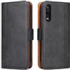 ROJIOJIO Cover per Huawei P30, Premium Pelle PU Portafoglio Flip Libro Libretto Custodia con [Chiusura Magnetica] [Supporto] [Porta Carte] per Huawei P30, Nero