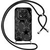 Xylota Cover Cordino per Xiaomi Redmi Note 14 Pro 5G/Poco X7, Aesthetic Stelle Disegni Custodia con Corda Collana Tracolla Laccio, Sottile Silicone Morbido TPU Bumper Antiurto Protettiva Case, Nero