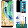 SRJTEK Kit di montaggio in vetro per Huawei P20 Lite/Nova 3e ANE-LX2 ANE-L22 ANE-LX1 ANE-L21 ANE-AL00 LCD Screen Digitizer di ricambio, pellicola temperata, colla e strumenti neri