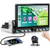 Hodozzy 【4+64G】Hodozzy Android 15 Autoradio 1 Din con In-cell Schermo da 7 Pollici con Wireless Carplay Android Auto, Autoradio Bluetooth 5.0 con DSP RDS FM WIFI GPS USB Type-C+Telecamera Posteriore