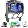 Hikity 8 Core 4+64GB Android 15 Autoradio per Mazda 2 2007-2014 Radio CarPlay Android Auto Senza Fili Bluetooth 9 Radio Auto Schermo con Navi Telecamera Posteriore