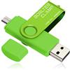 BORLTER CLAMP 256GB Chiavetta USB 3.0, 2 in 1 Pen Drive (Micro USB e USB A 3.0) OTG Memoria Flash Girevole USB Flash Drive per Smartphone Android/Tablet/Computer (Verde)