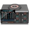 Plyisty Stazione di Ricarica, Caricabatterie Tavolo 140W con Display LCD, Multiporta con PD da 65W, QC3.0, Ricarica Wireless Magnetica 15W, Supporta 9 (Spina europea)