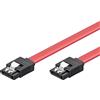 Ewent Cavo SATA III, Velocità 6Gbits con Clips in metallo, SATA L-Type, Rosso, 0.5 m