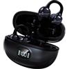 AZJLOOF Sport Cuffie Bluetooth 5.4, Ultraleggero 4.3g, LED Schermo, Design Aperto, Stereo HiFi On Ear,50 ore di Riproduzione, Android & iOS,IPX5, Clip Orecchio Elegante Wireless Auricolari ad Alte Prestazioni