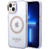 CG MOBILE Guess - Custodia rigida per iPhone 14 Plus, compatibile con Magsafe, antigraffio, comoda e resistente, con porte accessibili, assorbimento degli urti e logo firmato