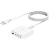 Tucano MA-DEGAN100-EU-W Caricabatterie per dispositivi mobili Computer portatile, Smartphone, Tablet Bianco AC Ricarica rapida Interno (GAN TISCHLADEGERT WEI - 100W 3X USB-C 1X USB-A 15 M)