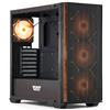 darkFlash DS900WS(2025) Case PC ATX, vero legno di noce, flusso d'aria elevato, ventole ARGB PWM 4x120mm preinstallate, case PC da gioco Mid-Tower, porta di tipo C, AIO fino a 360mm (Nero)