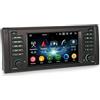 Erisin 7 pollici 8-Core 4GB RAM 64GB ROM Android 14 Autoradio 1 Din GPS Navigatore per BMW Serie 5 E39 M5 Supporto CarPlay Android Auto Bluetooth 5.0 WiFi DSP DAB+ USB FM OBD2 Schermo Tattile IPS