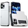 SORAKA Custodia per iPhone 16 Pro con Portacarte Portafoglio PC TPU a Doppio Strato Cover Armatura Antiurto