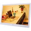 VBESTLIFE Cornice Digitale da 15 Pollici Elettronico Digitale Sottile Immagine/Foto 1280 * 800 HD Touch Screen Digital Photo Frame Orologio Sveglia con Telecomando(Bianco)