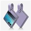 COQUE Custodia ultra sottile per Motorola Razr 50 con cinturino da polso, guscio in pelle tinta unita ultra sottile, custodia pieghevole per Motorola Razr 50, viola