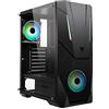 Itek SPACIRC VO - Case PC Gaming Middle Tower ATX, 2 Ventole da 12 cm ARGB in dotazione, 2xUSB3.2 - frontale ABS e traforato, pannello laterale in vetro temperato, nero