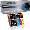alphaink 5 Cartucce Compatibili con Canon PGI-580XXL CLI-581XXL per Canon Pixma TS705 TS9155 TS6150 TS6151 TR7550 TR8550 TS8150 TS8151 TS8152 TS9150 TS8240 TS8241 TS8242 TS6350 TS6250 TS9550 (5 Pack)