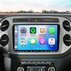 Surakey 2+32G Autoradio per VW Tiguan 2007-2015 con Carplay Android Auto, 9 pollici Touchscreen Lettore Ricevitore Multimediale Digitale con Bluetooth WiFi FM RDS SWC telecamera di retromarcia