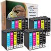 Starlet24 20x cartucce per stampante D&C (non originali) per Epson T1811 T1812 T1813 T1814 Expression Home XP-102 202 205 212 215 225 30 302 305 312 313 315 322 325 33 402 405 405 WH 412 413 415 422 425