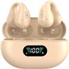 SUIOPPYUW Auricolari A CONDUZIONE OSSEA per Q80 Clip On Ear Indossando HiFi Stupendo Effetto sonoro Cuffie Wireless Bluetooth ABS, Polvere di Kaki