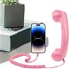 Generico Cornetta Retro Per Telefoni Cellulari - Elettronici Retrò Comodi con Type-C,Cellulare Stile Vintage - Per Casa Cucina Soggiorno Comodino Scrivania Uffici Scuola Ospedale Viaggio