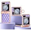 ABELIN Custodia antiurto e alla moda con anello di supporto per Samsung Galaxy Z Flip 5 (viola, per Flip5)
