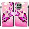 KENHONER Cover Compatibile con Honor X6b 4G, Premium Pelle PU Portafoglio Flip Libro Custodia per Honor X6b 4G [Protezione Completa] - Farfalla