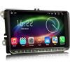 Erisin 9 pollici 8-Core 4GB+64GB Android 14 Autoradio GPS Navigatore per VW Polo 6R Passat B6 Golf 5/6 Jetta Touran Tiguan EOS Seat Skoda Supporta CarPlay Android Auto DAB+ WiFi Bluetooth RDS FM DSP