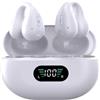 SUIOPPYUW Auricolari A CONDUZIONE OSSEA per Q80 Clip On Ear Indossando HiFi Stupendo Effetto sonoro Cuffie Wireless Bluetooth ABS, Ceramica Bianca