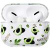 AKABEILA Custodia per Airpods Pro da donna, compatibile con Apple AirPods Pro, custodia trasparente con motivi motivi, custodia rigida in policarbonato antiurto [LED frontale visibile] protezione