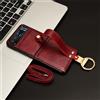 BaiFu Custodia per Motorola RAZR 40 con Anello, Supporto Case con Cordino, Copertura per Telefono Cellulare con Cinturino, Pelle PU Cover per Motorola RAZR 40-Rosso