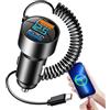 Generisch Caricatore USB per auto - Adattatore con due porte, potenza compatta Hub | Cavo di ricarica ad alta velocità, sensore Smart Current e cavo multi-dispositivo con prolunga pieghevole per tablet