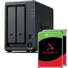 Synology DS725+ 2-Bay Diskstation NAS (Ryzen R1600, 4GB di RAM), 1x 2.5GbE, 1x 1GbE, 2X M.2 NVMe Steckplätze 8TB Bundle con Seagate Ironwolf 2X 4TB