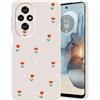 Guxira Silicone Cover Protettiva per Honor 200 5G, Carino Floreale Design Custodia Antiurto Cover Antipolvere Protettiva Case per - Fiori Rossi