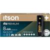 ITSON, AA Premium batterie alcaline, confezione da 8, consigliate per fotocamere, controller di gioco, LR6IPR/8CP