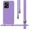 Tumundosmartphone Cover Silicone Liquido Con Cordino per Xiaomi Redmi Note 12 Pro + Plus 5G Colore Viola