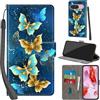 Haninsuze Cover per Google Pixel 9/ Pixel 9 Pro Custodia Cover Pelle Libro Portafoglio con Porta Carte Magnetica Protezione Antiurto Cuoio Flip Case Custodia Cover per Google Pixel 9 Pro, farfalla dorata