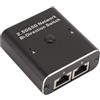 Bewinner Switch di Rete Gigabit 2,5G 5G a 2 Porte, Switch di Rete Bidirezionale Internet Ed Extranet a 2 Porte Splitter per Switch Ethernet 2,5/5 Gigabit da 1 a 2 1000 Mbps, Adattatore