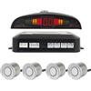 VR VETRINEINRETE Vetrineinrete® 4 sensori di parcheggio per retromarcia con display a led e segnale avvisatore acustico silver