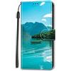 Adolasx Cover Compatibile per Samsung Galaxy A34 5G Custodia Pelle Libro Portafoglio Magnetica con Disegni Motivo Animale Flip Antiurto Resistente Case Donna Uomo - Blu