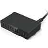 Digitalkey Caricatore USB 10 Porte Multi Device, Stazione di Ricarica Multipla con Interruttore di Sicurezza e Indicatore LED, Nero
