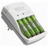 GrecoShop Caricabatterie universale + 4 batterie ricaricabili AA 1.2 - 9V