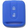 Lage Guscio Cover Chiave in Silicone per Telecomando Auto Nissan 2 tasti (vedere compatibilità nelle foto) Qashqai Xtrail Micra Terrano Murano Almera Note Juke (BLU)