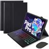 GUPENAA Custodia con Tastiera per Lenovo Tab P12 PRO 12.7 TB371FC (2023) con Portamatite, 7 Colori Retroilluminati, Tastiera Magnetica Staccabile con Mouse Bluetooth,Nero