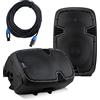McGrey Set Diffusori Attivi/Passivi P212 - FM/USB/SD/Bluetooth® - Potenza: 120 W RMS / 600 W Peak - Sistema a 2 vie con woofer da 12 e tweeter da 1 - Incluso cavo altoparlante da 10 m - Nero