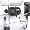 OHLPRO Stazione di ricarica per auto 2 in 1, 45 W, ricarica rapida, multi caricatore retrattile per iPhone/Samsung e tablet, per Lyft Uber Driver e passeggeri per caricabatterie